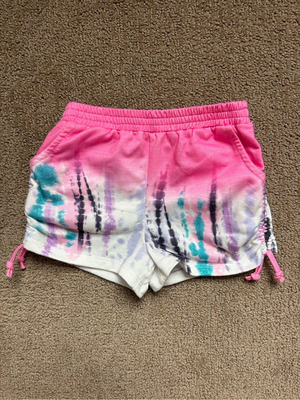 Baby Sara Pink Tie-Dye Shorts